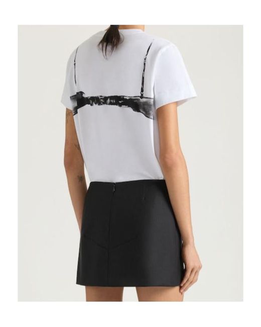 Givenchy White Cutaway Bra Printed Crewneck T-Shirt