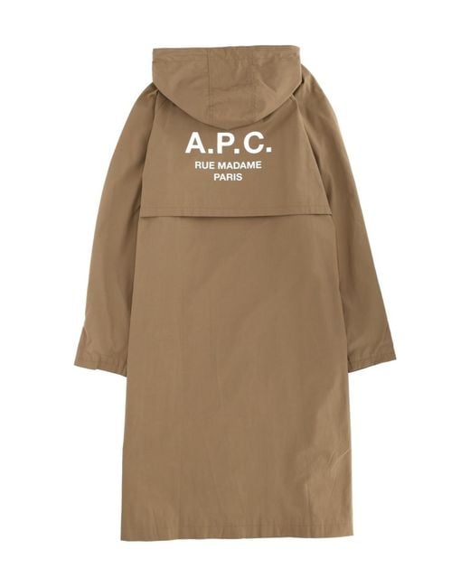 A.P.C. Natural Hooded Long Coat for men