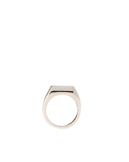 Vivienne Westwood White Carlo Signet Logo Engraved Ring for men