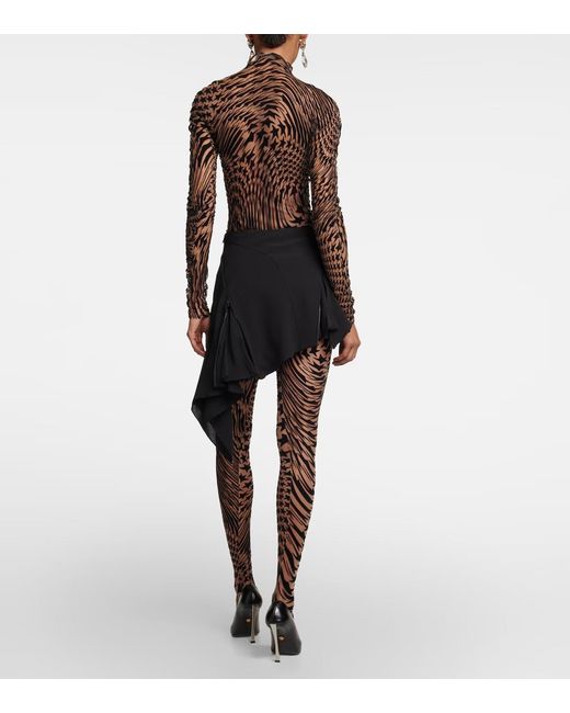 Mugler Black Asymmetric Mini Skirt