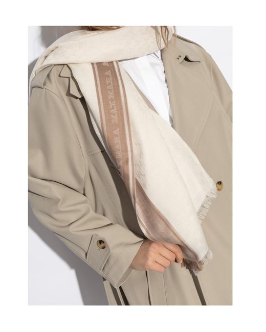 Max Mara White Silk, Cashmere And Wool Stole
