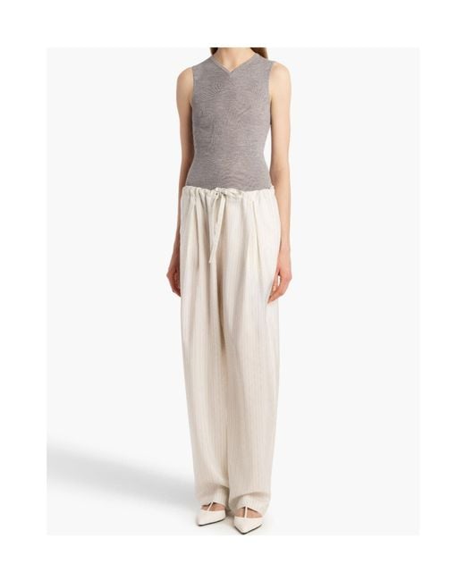 Khaite Gray Renato Ribbed Top
