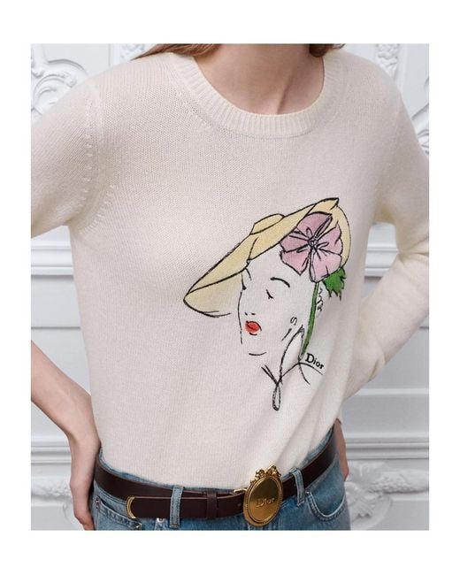 Dior White Iviera Sweater