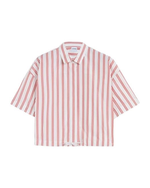 Aspesi Pink Striped Tie Shirt