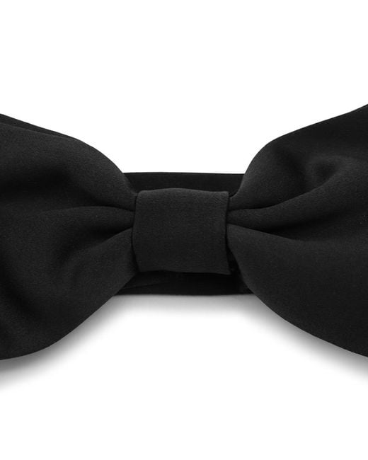 Canali Black Pre-Tied Bow Tie for men
