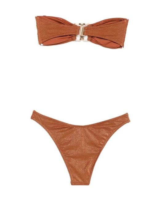 Zimmermann Brown Daylight Metallic Trim Bikini