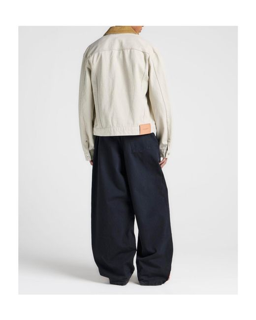 J.W. Anderson Natural Corduroy Collar Denim Jacket for men