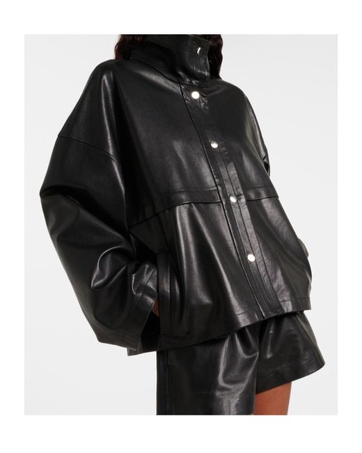 Nour Hammour Black Park Leather Jacket