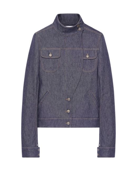 Courreges Blue Courrèges Motorcycle Denim Jacket