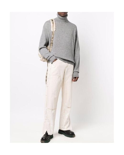 Off-White c/o Virgil Abloh Gray Fine Knit Turtleneck Jumper for men