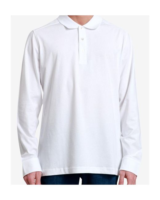 Fay White Logo-Embroidered Polo Shirt for men