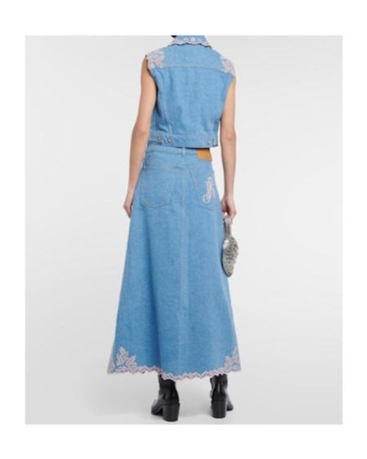 Rabanne Blue Embroidered Denim Vest