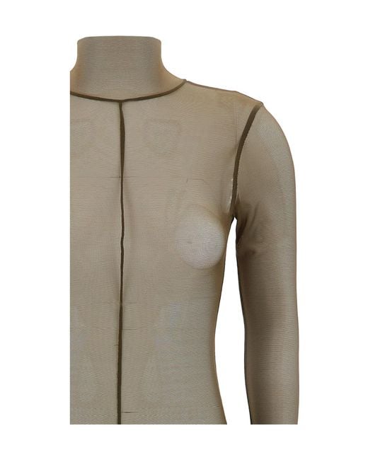 Norma Kamali Gray Turtle Semi-Transparent Jumpsuit