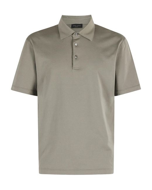 Roberto Collina Gray Button-Down Short Sleeve Polo Shirt for men