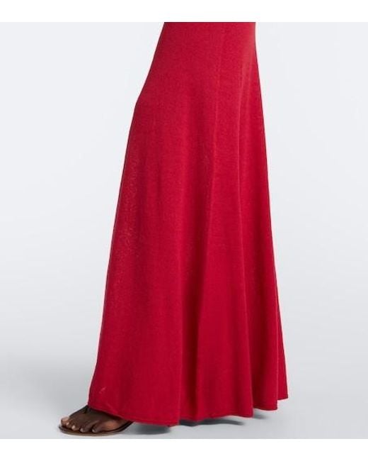 Christopher Esber Red Beach Quarth Embellished Cotton-Blend Gown