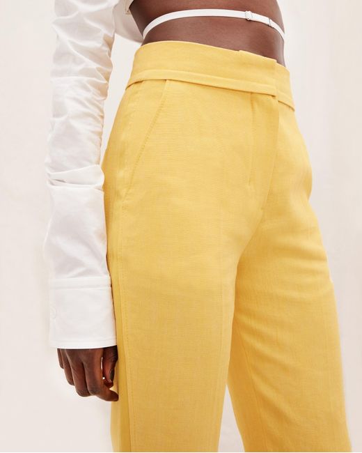 Jacquemus Yellow Le Pantalon Tibau High-Waisted Trousers