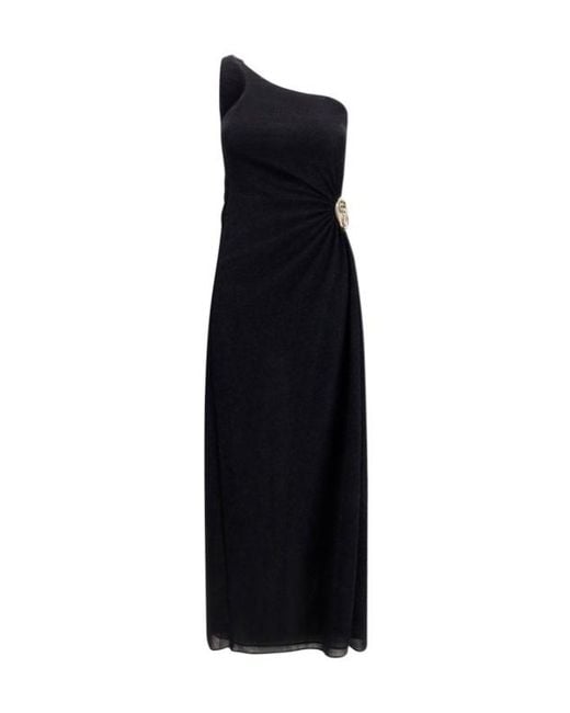 Oseree Black Asymmetrical Dress