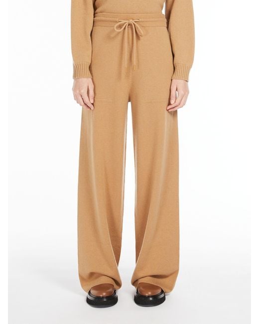 Max Mara Natural Cashmere Drawstring Casual Pants