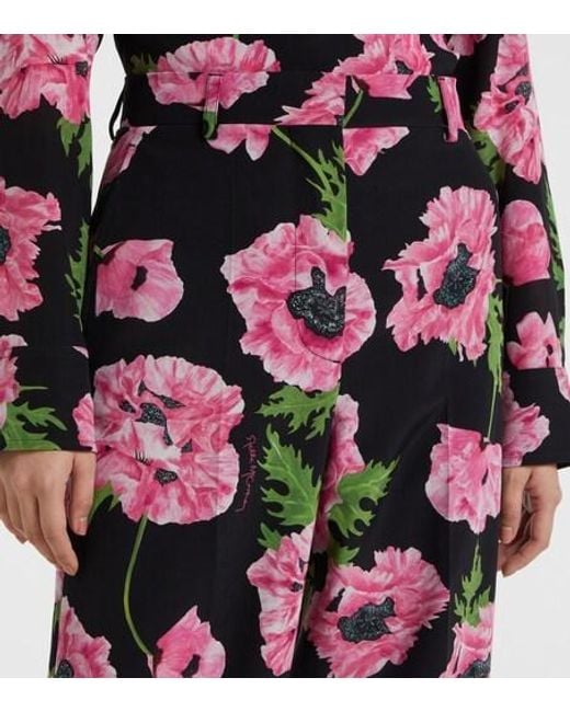 Stella McCartney Red Silky Loose Printed Trousers