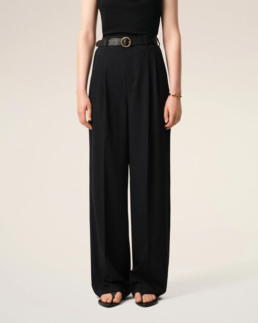 AMI Black Ami High Waist Wide Trousers