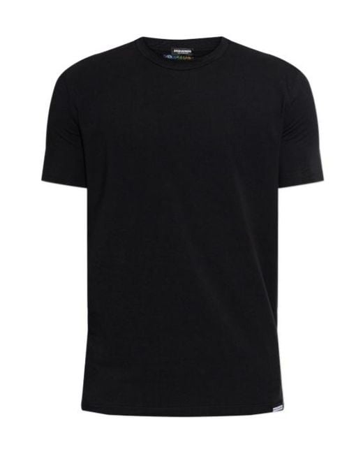 DSquared² Black Crew-Neck Short-Sleeve T-Shirt for men