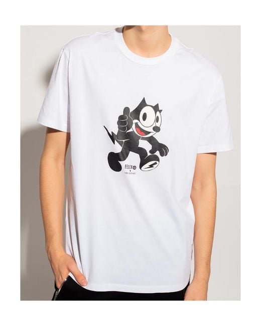 Neil Barrett White X Felix The Cat T-Shirt for men