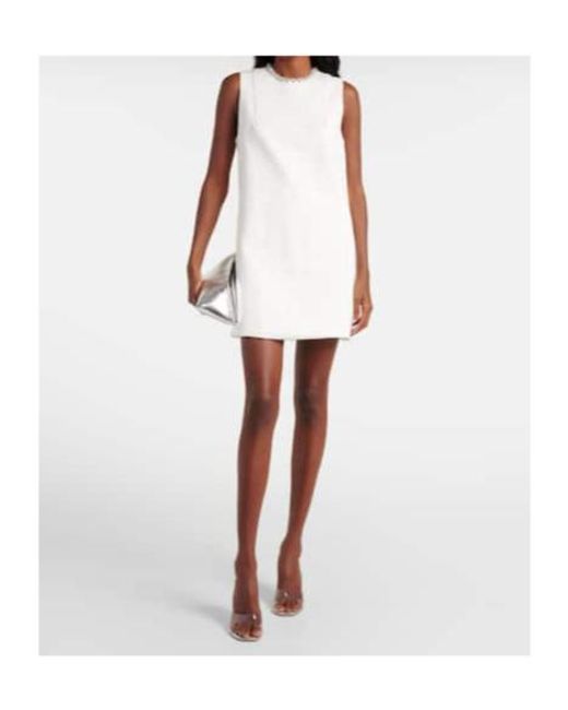 Area White Embellished Minidress