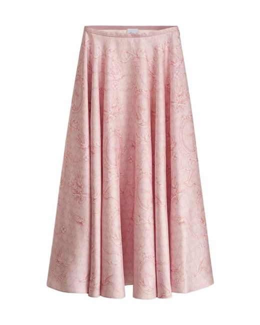 Dior Pink Qixi Festival Midi-Length Flared Skirt