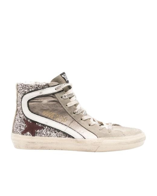 Golden Goose Deluxe Brand White Slide Sequin-Embellished Sneakers