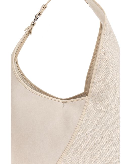 Samsøe & Samsøe White Sakaia Panelled Leather-Trim Shoulder Bag