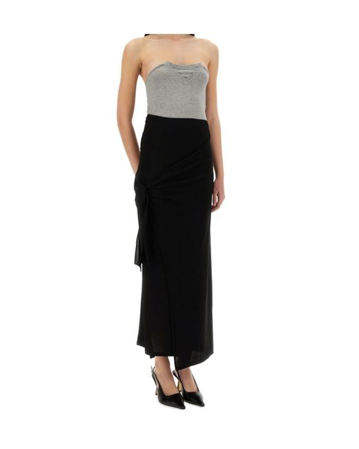 Paloma Wool Black Gilma Wrap Detailed Long Skirt