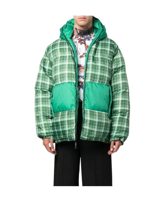 Marni Green Reversible Hooded Puffer Jacket for men
