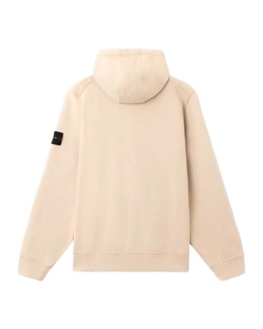 Stone Island Natural Zip-Up Hoodie for men