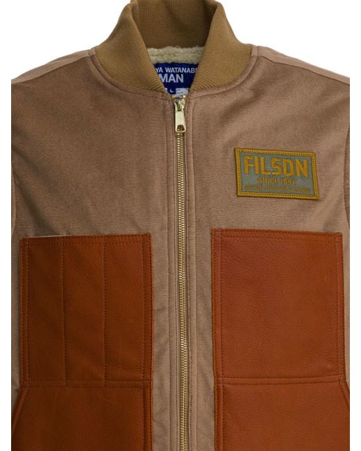 Junya Watanabe Brown Logo Zip-Up Vest for men