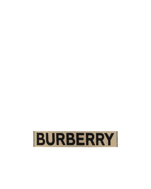 Burberry White Color-Blocking Logo Scarf for men