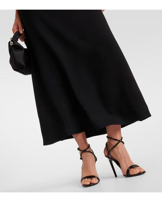 Roland Mouret Black Off-Shoulder Cady Maxi Dress