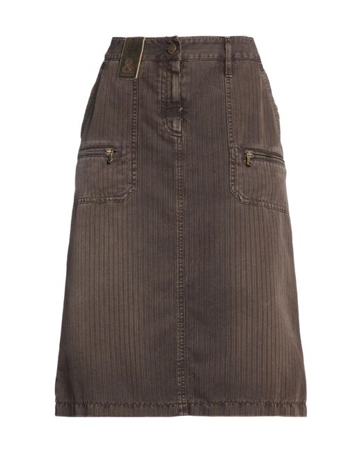 Dolce & Gabbana Brown Twill Umbrella Skirt
