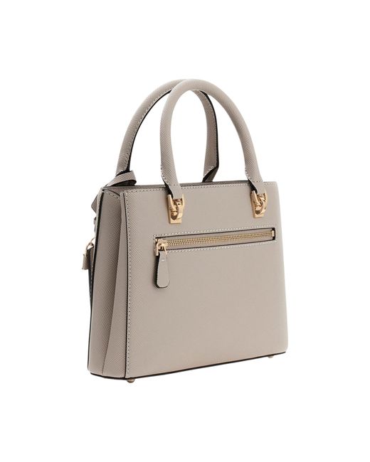 Guess Natural Logo Zipper Tote Bag