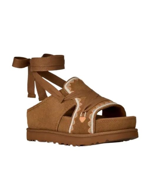 Ugg Brown Goldenstar Hi Artistitch Sandals