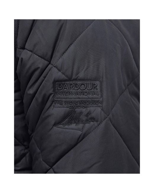 Barbour Blue Diamond-Quilted Cropped Jacket for men