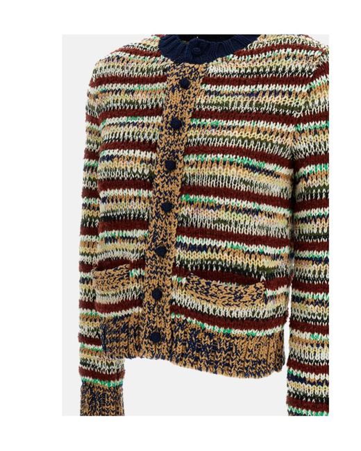 Sacai Black Long-Sleeved Knitted Cardigan