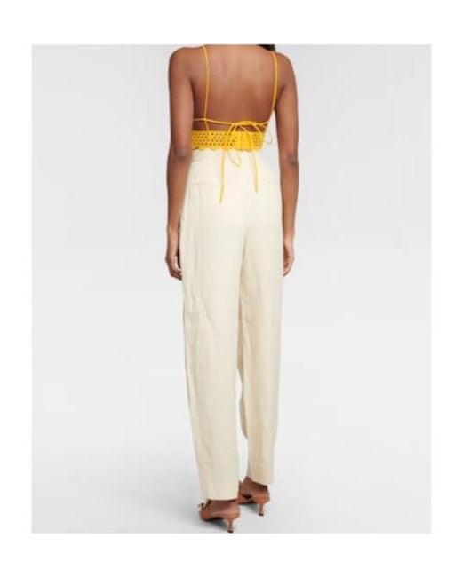 Stella McCartney Yellow Broderie Anglaise Crop Top