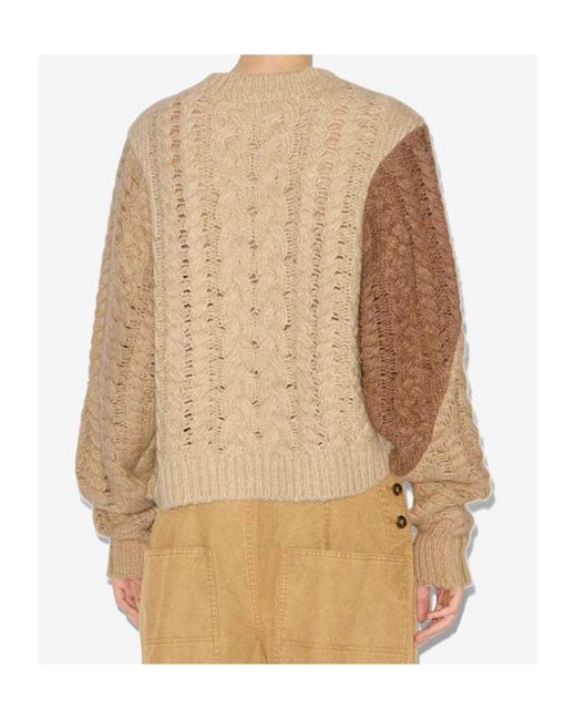 Isabel Marant Natural Isabel Marant Étoile Patchwork Cable-Knit Jumper