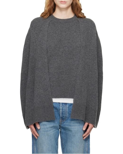 Totême Black Totême Crewneck Knit Cape
