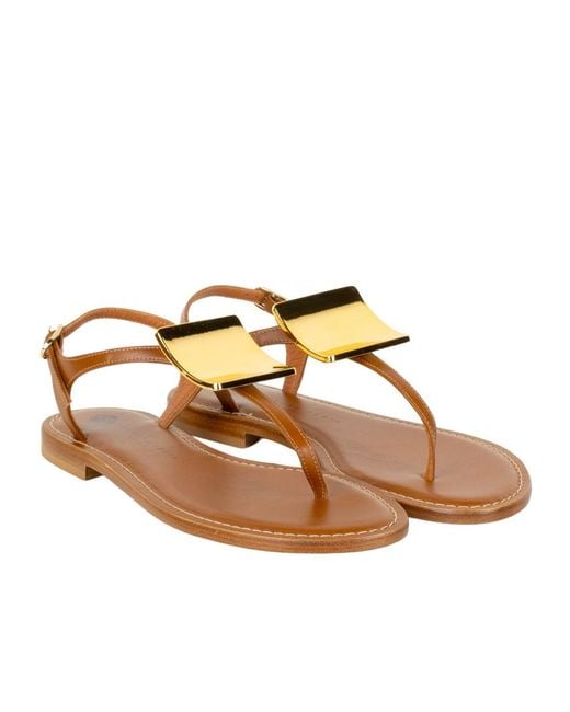 Roberto Festa Brown Procida Embossed Sandals