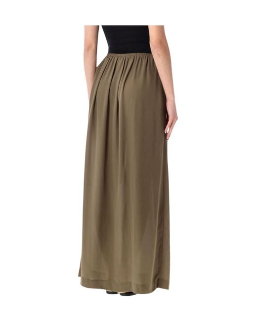 Frankie Shop Green Elastic Waist Midi Skirt