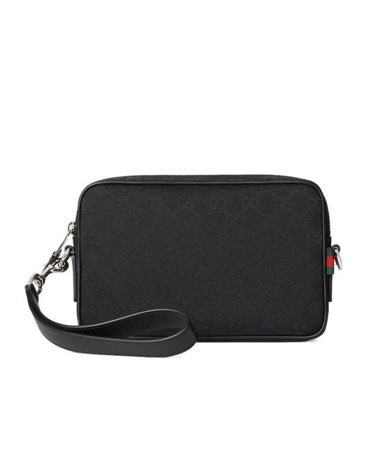 Gucci Black Gg Canvas Small Crossbody Bag for men