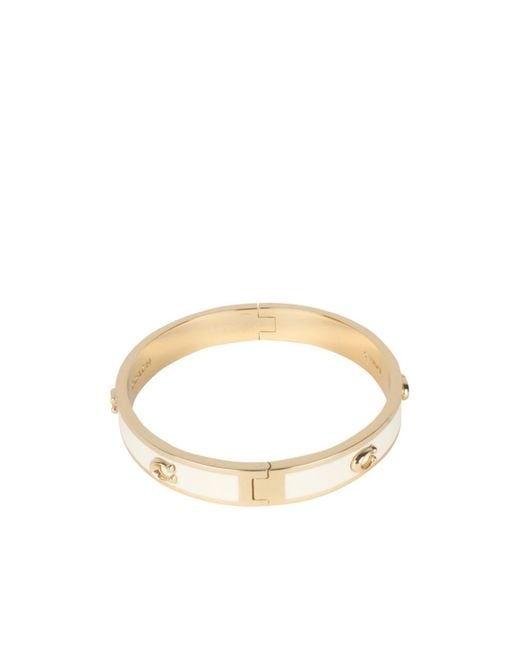COACH White Hinged Bracelet