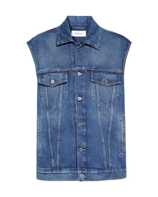 Off-White c/o Virgil Abloh Blue Buttoned Denim Vest for men