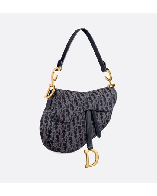 Dior Blue Saddle Bag With Strap